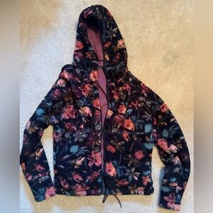 Prana Sherpa Full Zip Up Jacket w/ Flowers